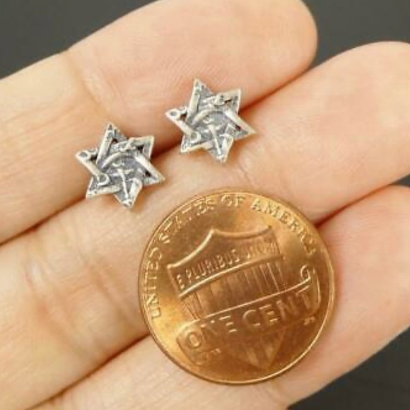 Eye of Horus Hexagram All See-ing Eye of God Star of David Judaism Egyptian Stud - Picture 16 of 16